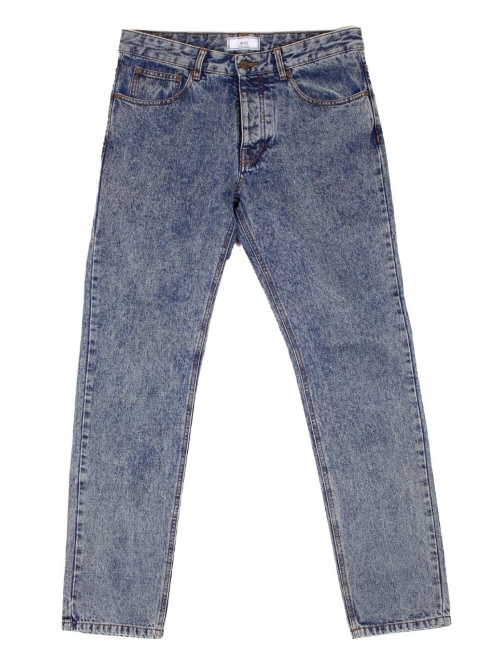 AMI PARIS BLEACHED BLUE JEANS COTTON BLEND